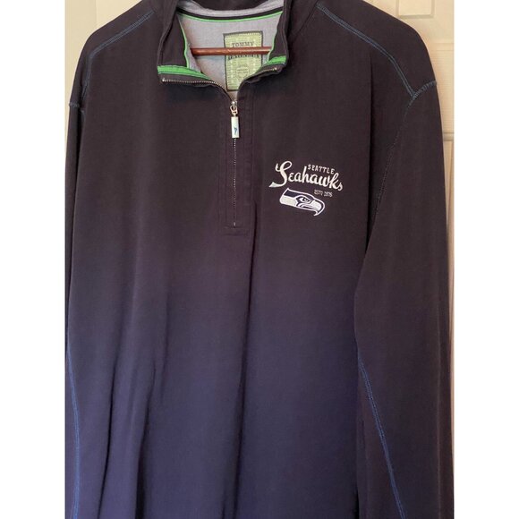 Seattle Seahawks Blue 1/4 Zip Pullover Men's 2XL Tommy Bahama NFL - Picture 9 of 12